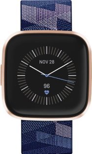 Fitbit - Versa 2 Special Edition - Copper Rose with Navy Woven Jacquard Band