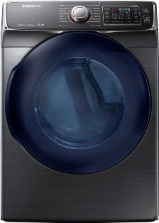 Samsung - 7.5 Cu. Ft. 14-Cycle Fingerprint Resistant Gas Dryer with Steam - Black stainless steel